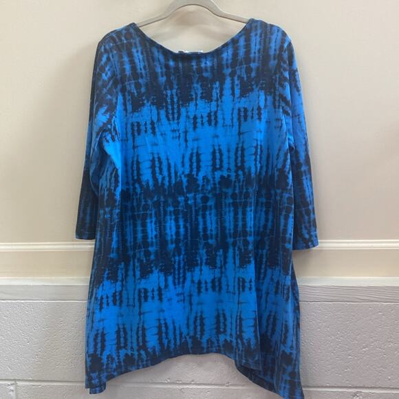 Prairie Cotton women’s size Medium black and blue tunic top - Picture 5 of 5